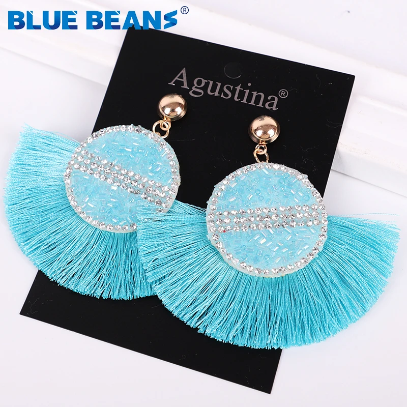 Женские Геометрические серьги с бахромой Висячие длинные висячие кристаллами