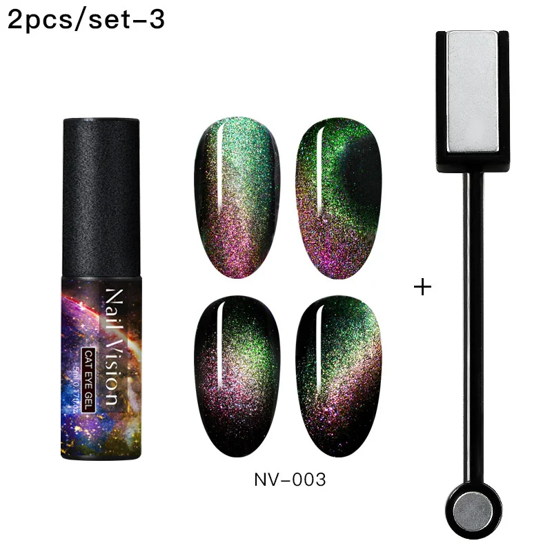 Nail Vision 5 мл Гель-лак для ногтей с эффектом «кошачий глаз» лак Хамелеон для использования с магнитом УФ Гель-лак для ногтей Фиолетовый Синий замочить от УФ светодиодный Гель-лак для ногтей - Цвет: EEZH07357
