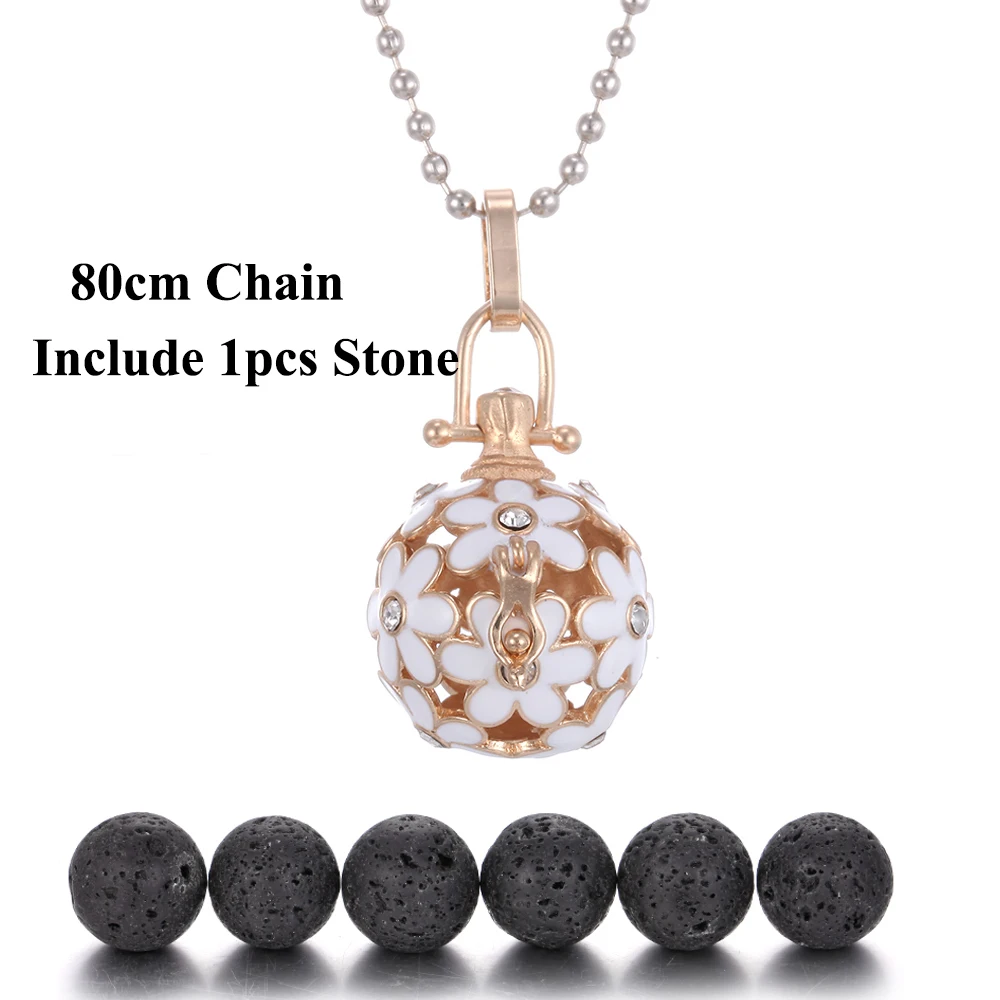 Диффузор ожерелье Подсолнух Лава камень беременность колокольчик мяч эфирное