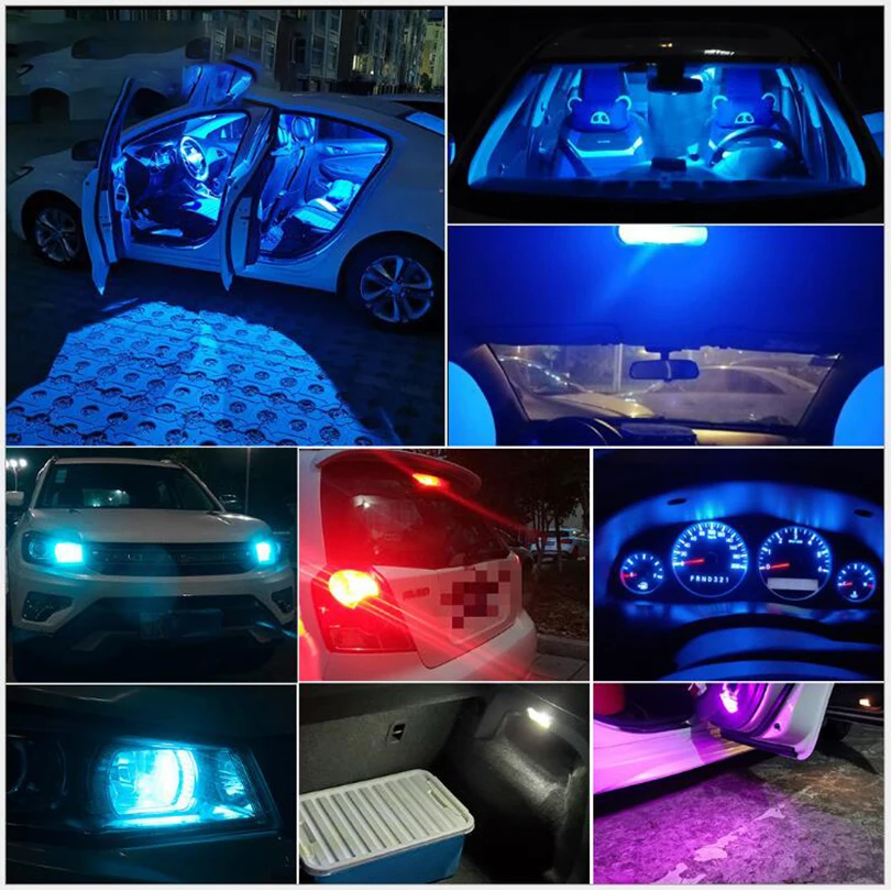 

10pcs Car LED T10 W5W Reading Dome Lamp Marker Light Wedge Lights License Plate Bulbs 168 194 192 DC 12V White Red