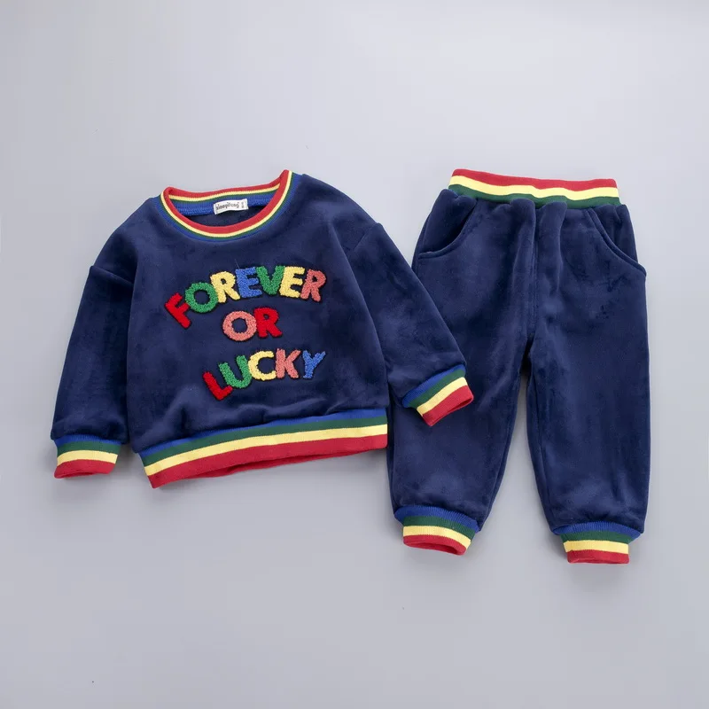 Детское бархатное платье детская зимняя одежда спортивный костюм с цветными