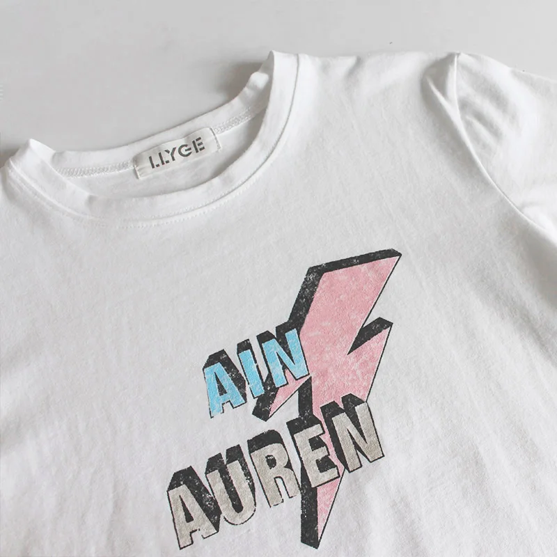 

100% Cotton Letter Printed Woman T-shirts O-Neck Short Sleeve Simple t Shirt Women 2021 Summer Fashion Casual Ladies Tee Tops