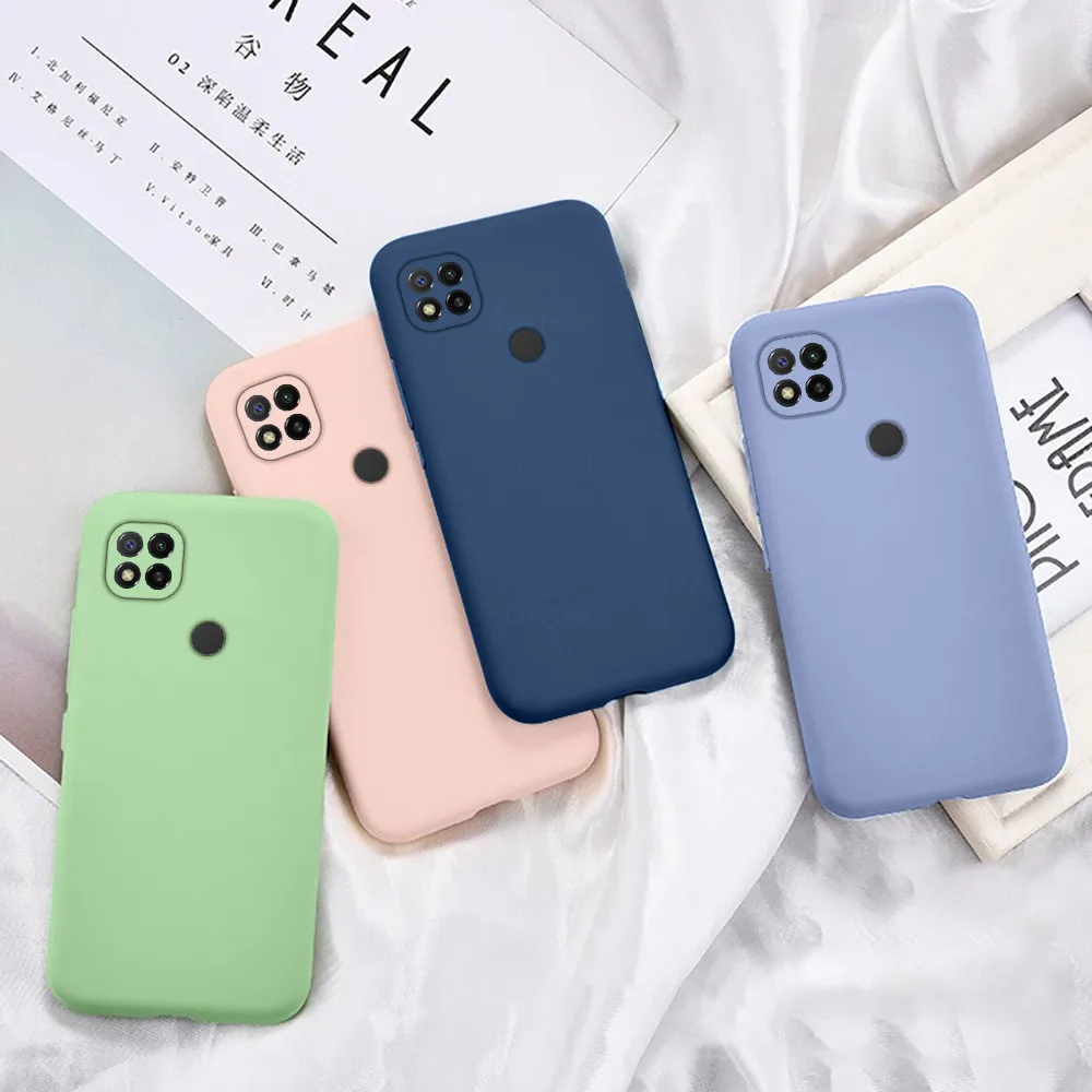 Жидкий силиконовый чехол для телефона Xiaomi Redmi 9C NFC 3D Защита камеры Мягкий на Xiomi Red