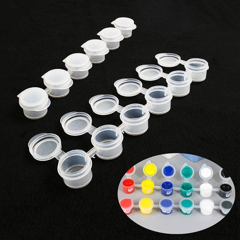 

5 шт. 6 секций 3 мл пигментный контейнер коробка белая краска акриловые краски принадлежности для рисования искусства «сделай сам» аксессуар...