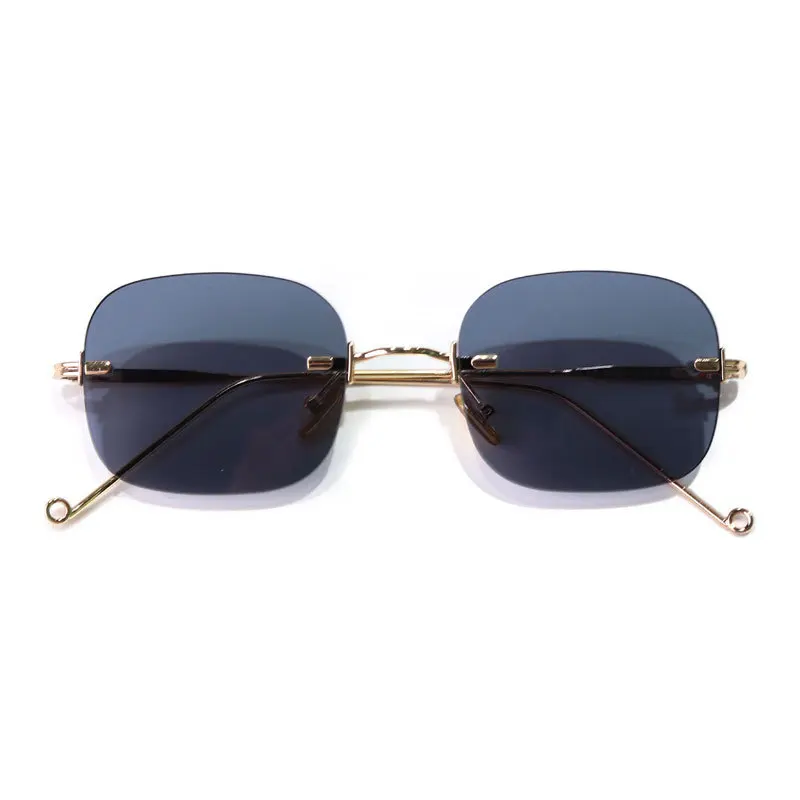 

Rimless Sunglasses Men 2021 New Fashion Frameless Rectangle Sun Glasses Women Vintage Steampunk Oculos Clear Ocean Lens Eyewear