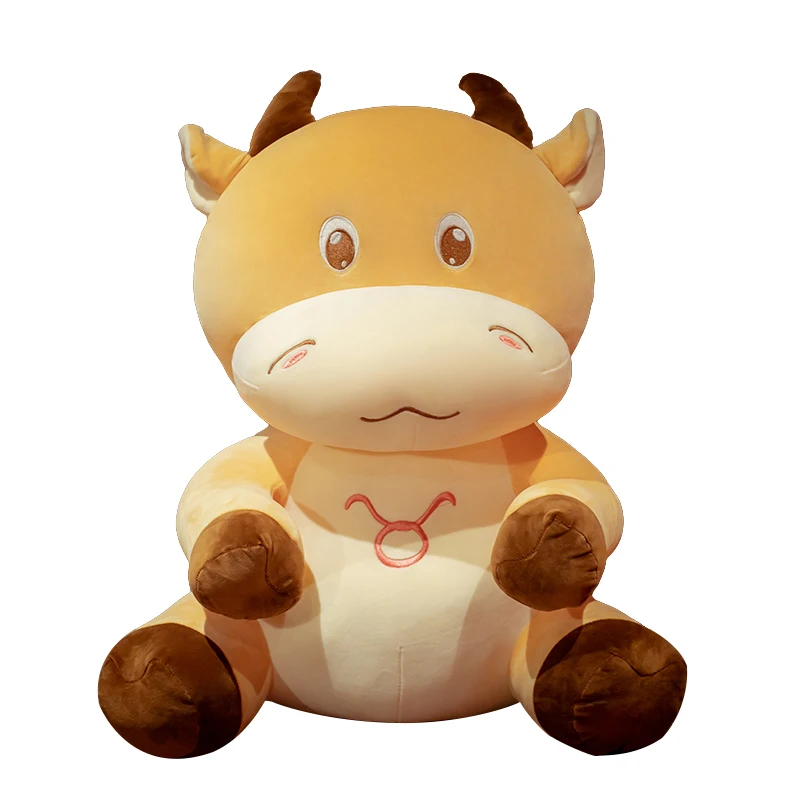 

1PC 40cm Stuffed Cartoon Cattle Taurus High Quality Soft Cute Plush Doll Down Cotton Toy Kids Huggable Animal Plush Pillows Gift