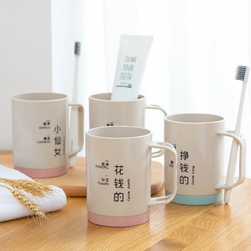 

Brushing Cup For Couples Bathroom Products Thicken Plastic Cup Toothbrush Toothpaste Holder Storage Case Home Organizer