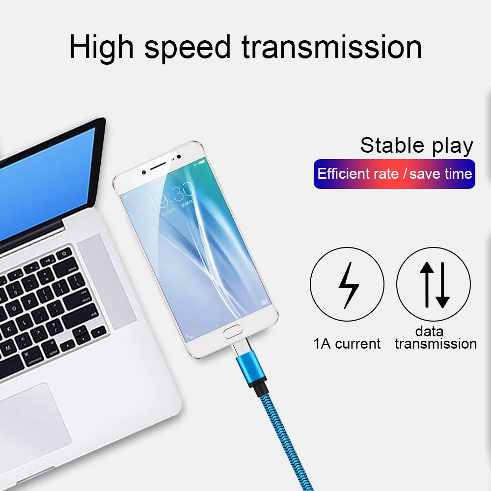 Кабель Micro USB 1 м 2 для Samsung кабель быстрой зарядки и передачи данных белый