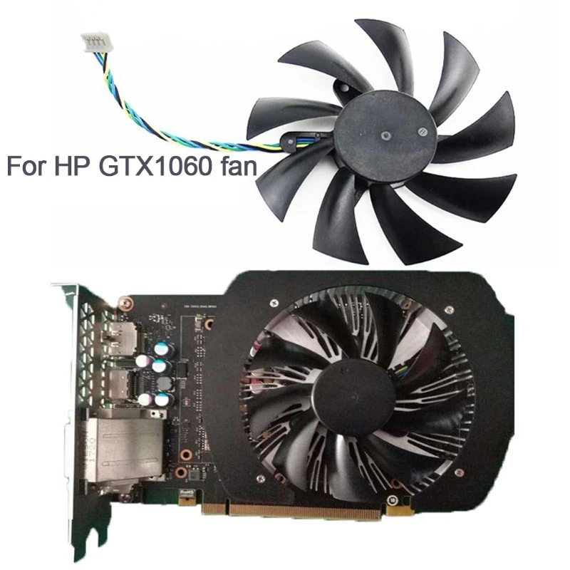 

86mm/3.38in PLA09215B12H 4Pin 12V 0.55A VGA Fan Graphics Card Cooling Fan for GTX1060 3G/6G ITX Graphics Card