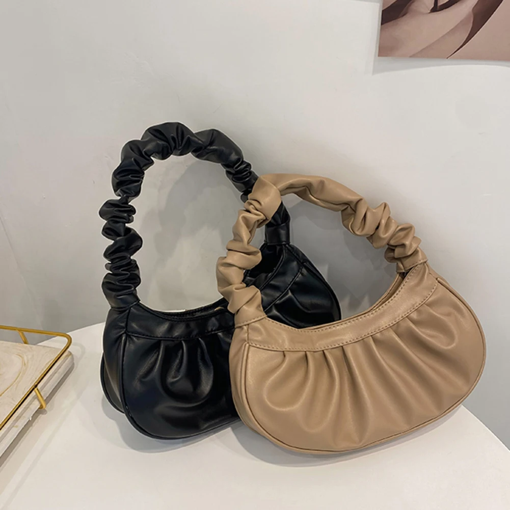 

Модная женская плиссированная сумка через плечо из искусственной кожи, повседневные дамские сумочки карамельных цветов, винтажные дизайне...