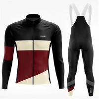 new 2021 road bike clothing men long sleeve jacket bicycle huub team sport wear clothes winter thermal fleece cycling jersey set