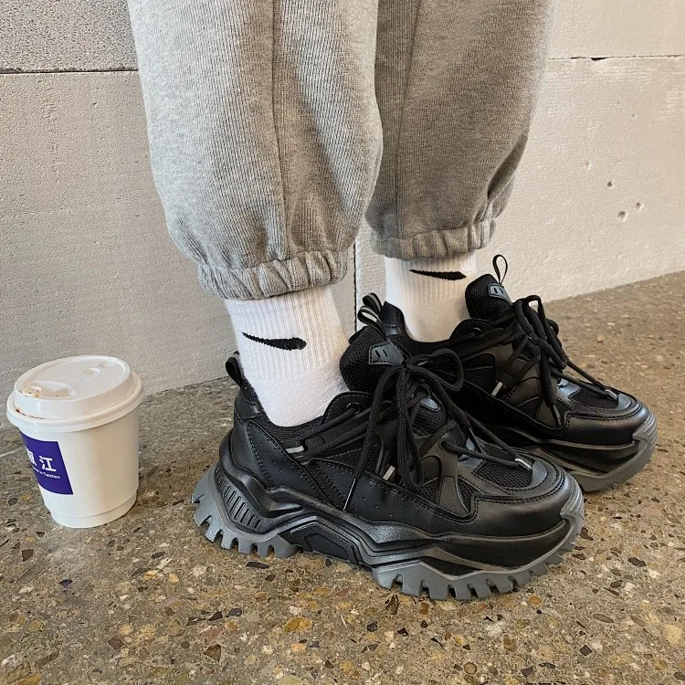 Женские кроссовки на массивной подошве LMCAVASUN розовые летние для увеличения роста