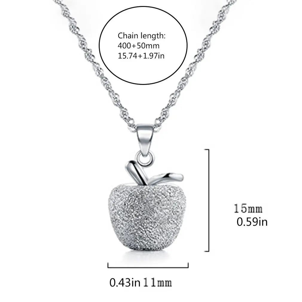 

Apple Pendant Necklace For Women Fashion Jewelry Bead Crystal Pendants Necklace Jewelry For Girls Lovely Gift Hot