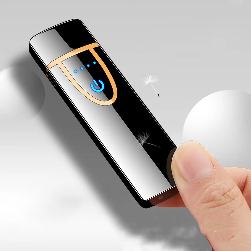 Ультратонкие USB Металлические электрическая зажигалка для сигарет креативные