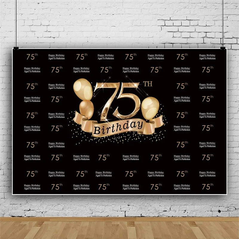 

Виниловый фон для фотосъемки с золотыми цифрами, 75 лет