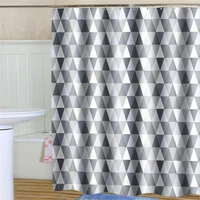 waterproof shower curtain set with 12 hooks peva triangle bathroom curtains polyester fabric bath mildew proof for home decor