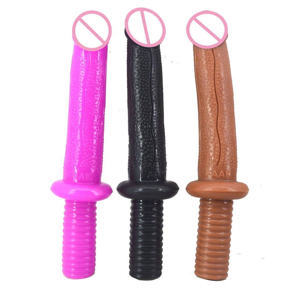 Реалистичный фаллоимитатор FAAK с винтовой ручкой выпуклые частицы текстура