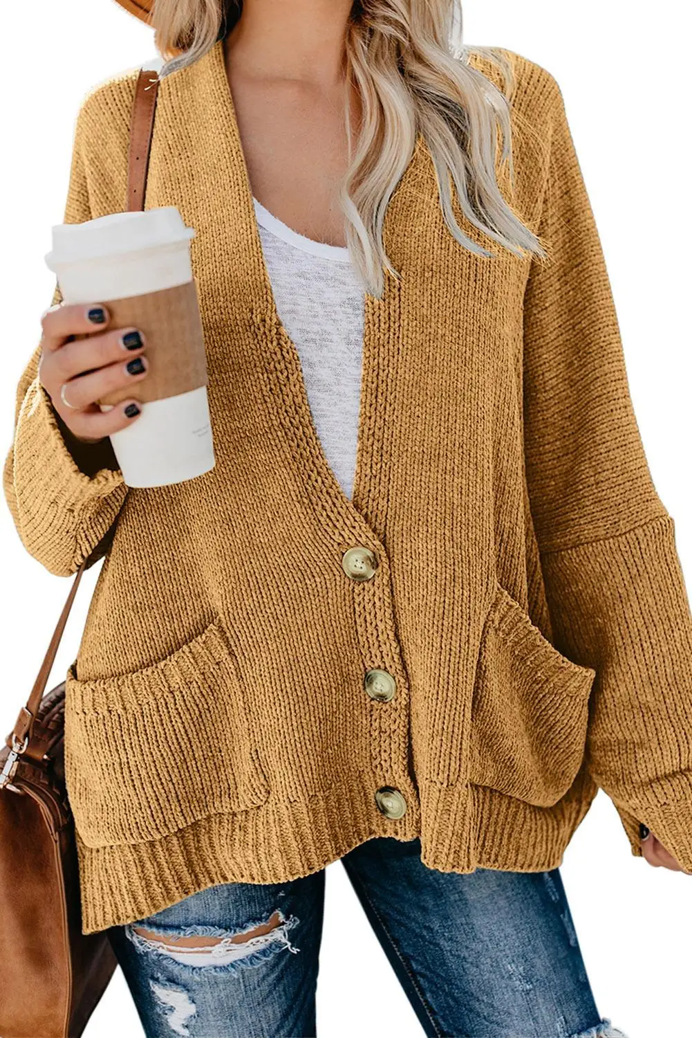 Красный/черный/серый/коричневый/небесно голубой свитер кардиган на пуговицах