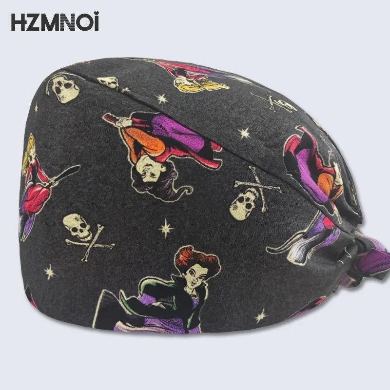 

Высококачественная хирургическая шапочка с мультяшным принтом, шапочка для женщин, стоматологов, шапочка для салона красоты, скрабы, шапоч...