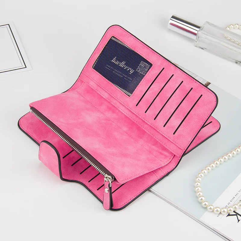 2020Wallet Women Purse Scrub Pu Leahter Three-Told Long Style Card Bag Multi-Purse Multi | Wallets