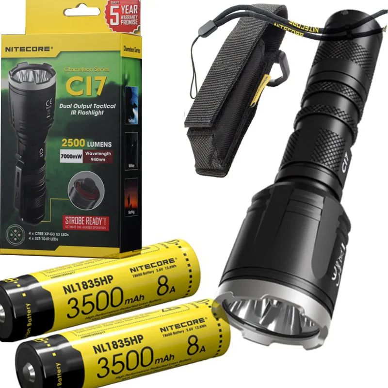 Nitecore CI7 двойной выход Тактический ИК фонарик 4x CREE XP G3 S3 + SST 10 IR светодиодов 18650