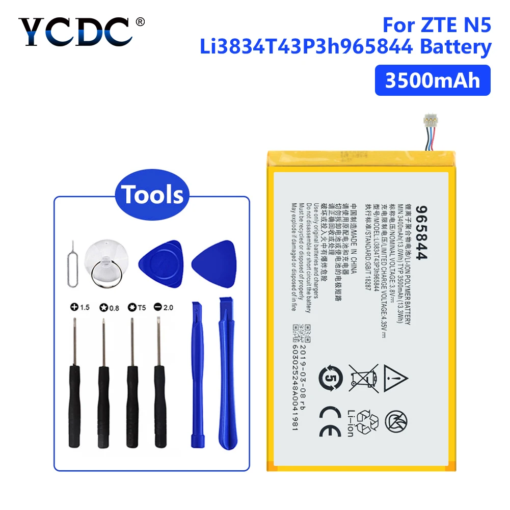 

3500mAh Li3834T43P3h965844 Battery For ZTE Grand Memo V9815 N5 U5 U9815/ N9520 Boost Max LTE Li-ion Polymer Battery With Tools