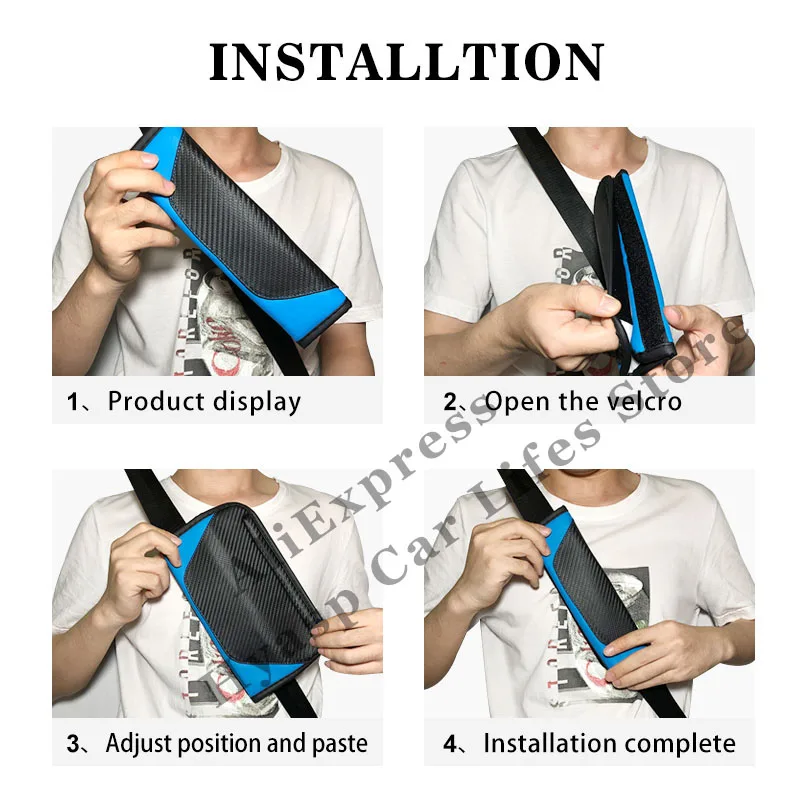 

Car Safety Seat Belt Cover for Hyundai Santa Fe Carbon Fiber Protection Shoulder Pad Car-Styling Car Accessories Interior