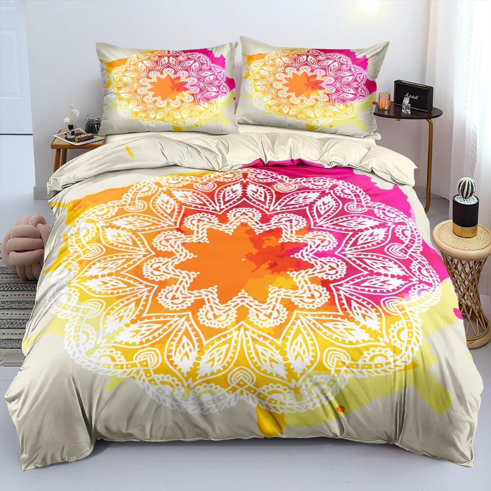 

3D Design Fancy Comforter Cover Sets Simple Single Double Queen King Sizes Soft Comfortable Bed Sets Exotica Pattern Customized