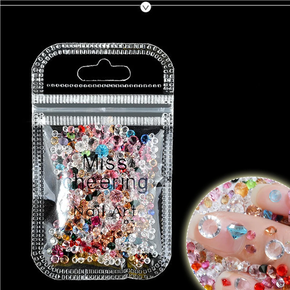 10g стеклянные стразы блестящий мини смешанный для Неил арта украшения кончиков
