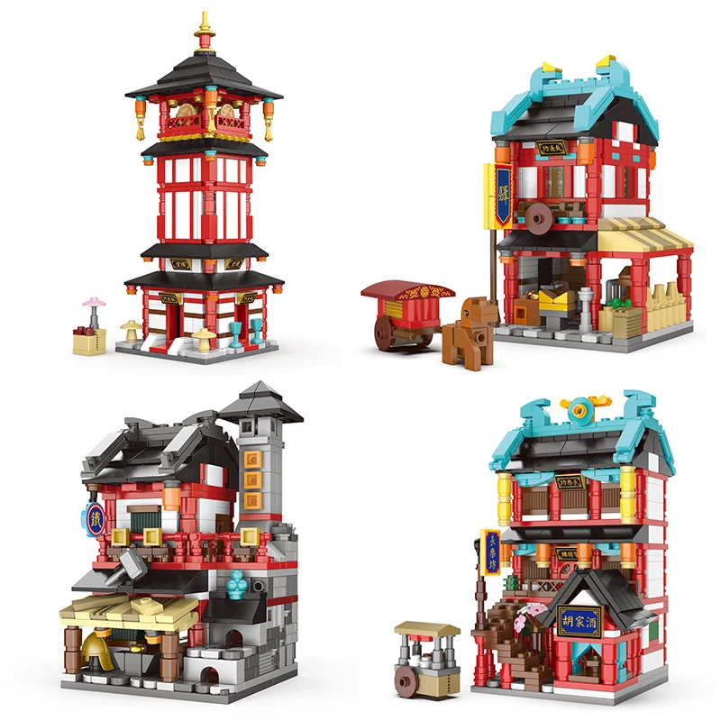 

The New Mini Chinatown high-tech Building Blocks Chinese Ancient MOC Tang Dynasty style Chang'an City Model Bricks Toys