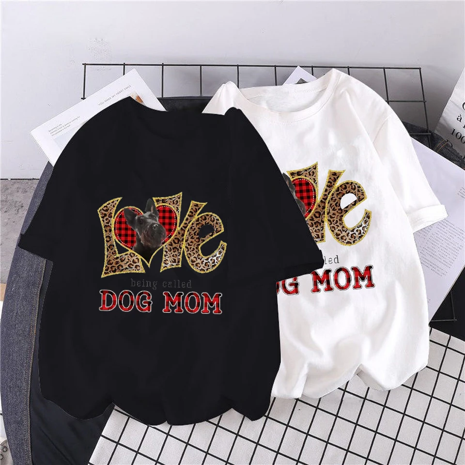 

Люблю собак мама печатная женская футболка с короткими рукавами летние футболки и топы Женская Графический футболку Топы ClothesRopa De Mujer; Больш...