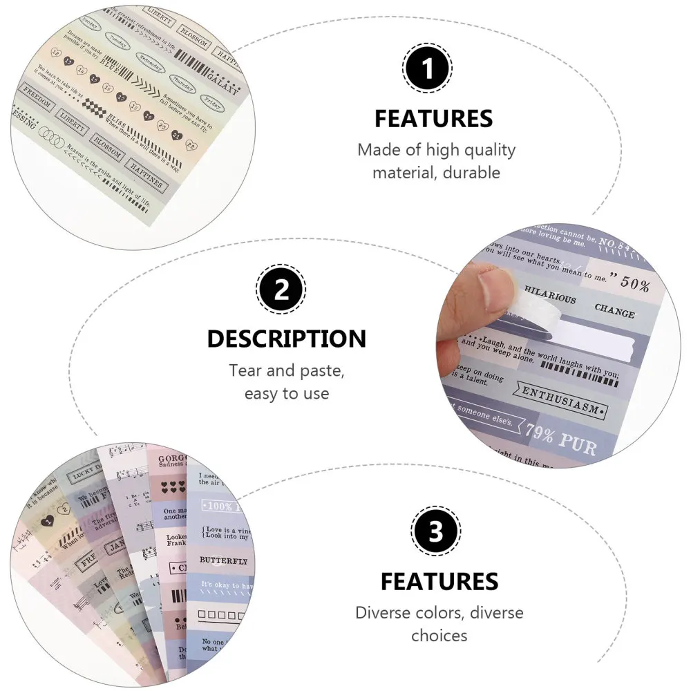 

1 Pack of 2pcs Arts Stickers DIY Scrapbooking Labels Diary Decorative Labels