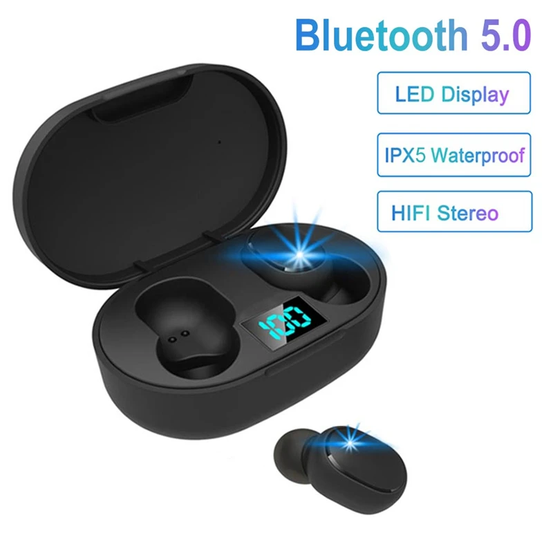 E6S Wireless Earbuds VS Redmi Airdots A6S Bluetooth Earphone V5.0 TWS LED Display Gaming Headset with Mic for Xiaomi Phone | Электроника