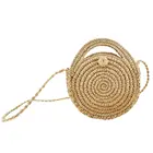 Богемная круглая плетеная сумочка ручной работы для женщин, пляжный мешок на плечо, тоут, милая сумка-тоут