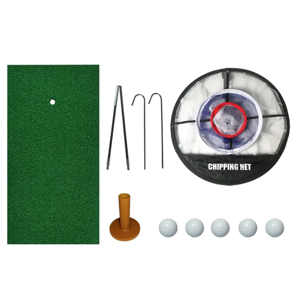 Golf Hitting Chipping Practice Net Indoor Outdoor Pitching Cage Mat Training Aid