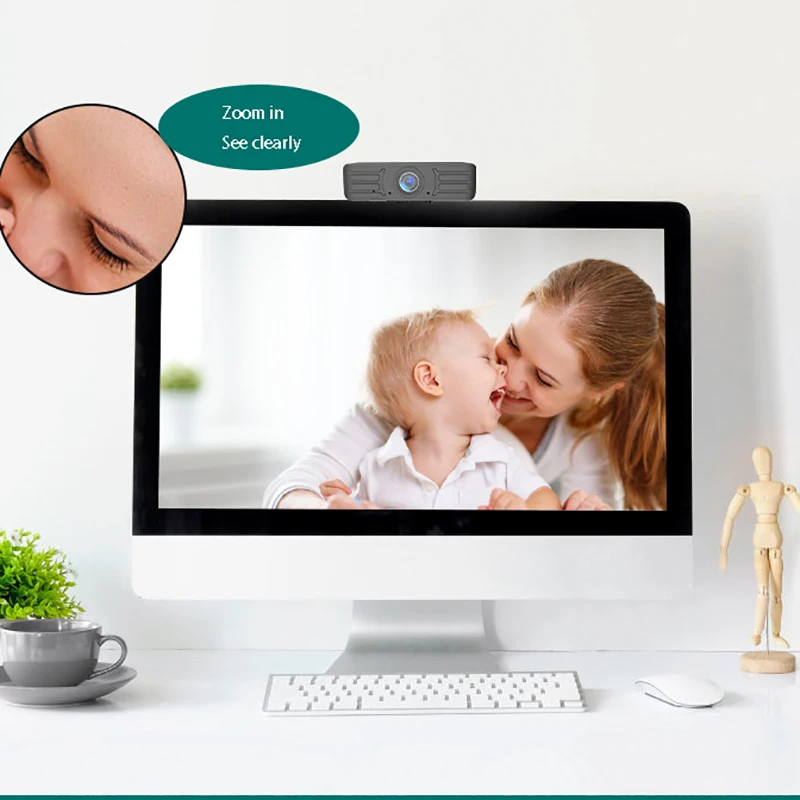 

1080P Computer Camera, Home High-Definition Live Online Video USB Drive-Free Built-in Microphone Camera
