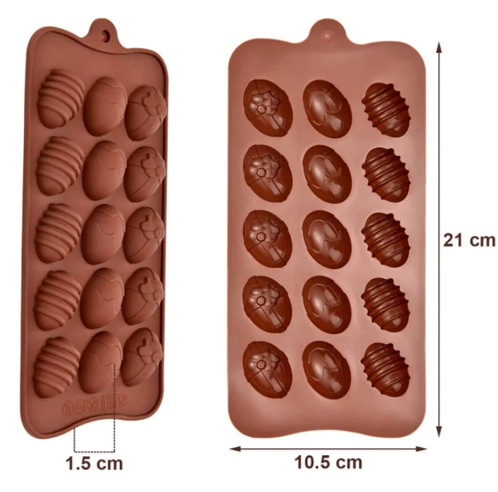 

Wholesale 15 Holes Handmade Easter Egg Silicone Mould Cake Decoration Baking Mold