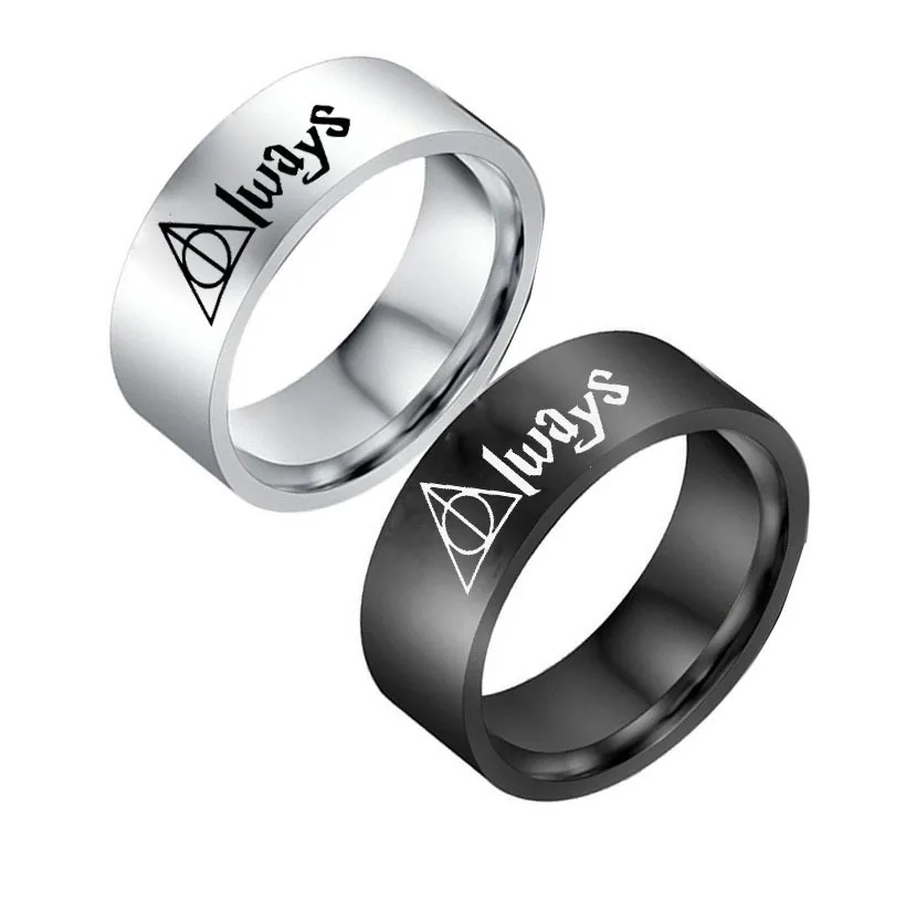 

4 Colors Vintage Black Men Rings Temperament Fashion 8mm Width Stainless Steel Rings for Men Jewelry Gift
