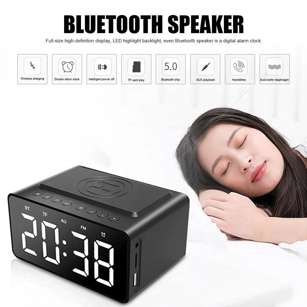 Беспроводной Bluetooth Динамик 3-в-1 с мини-будильник Мощность банк Водонепроницаемый Bluetooth Динамик с Зарядное устройство аксессуары
