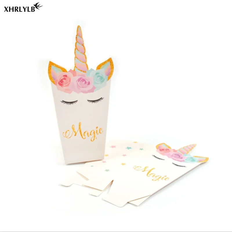XHRLYLB 6 шт. взрывы Единорог попкорн коробка Цвет Зеленый День Рождения вечерние
