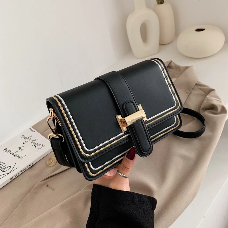 Женская сумка через плечо из искусственной кожи однотонная модная