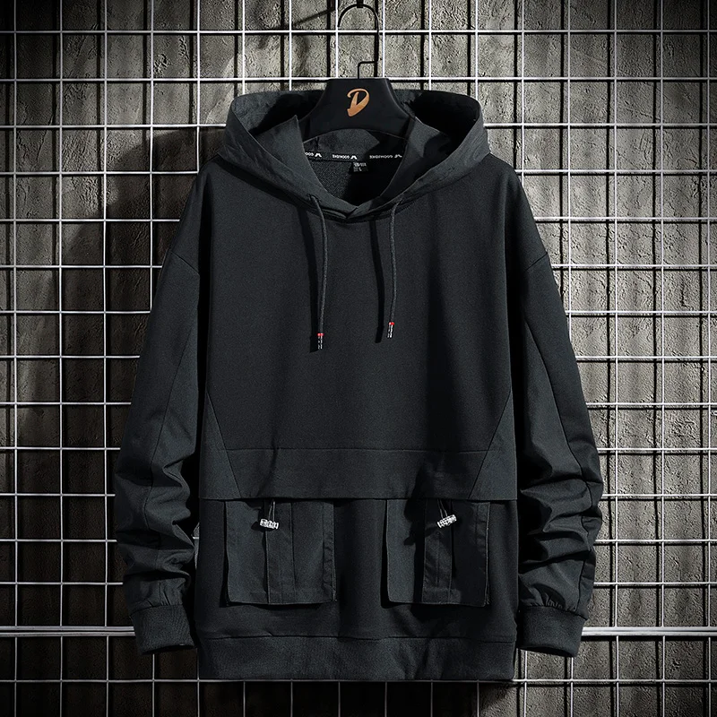 

Mens Hoodies Men 2021 Spring Techwear Hip Hop Sweatshirt Japanese Streetwear Oversized Black Hoodie Men Plus Size