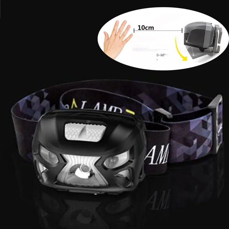 

Powerful USB Rechargeable Sendsor Headlamp Headlight Flashlight Head torch lamp Outdoor Mini night Lamp Lantern camping fishing