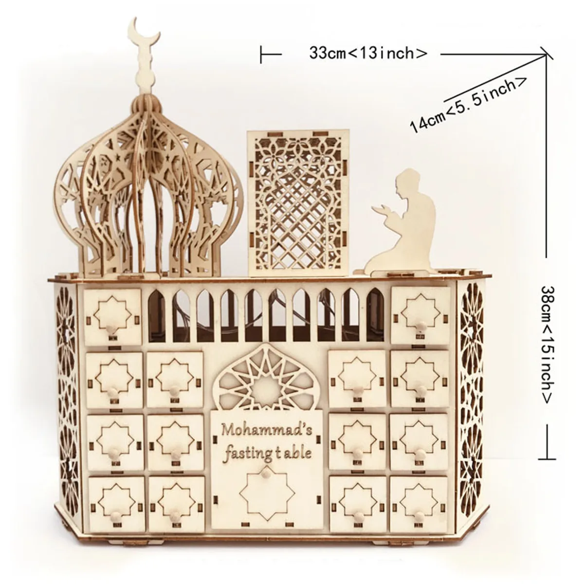 

Wooden DIY Ramadan Countdown Calendar Crafts Pendants Eid Mubarak Accessories Ramadan Kareem Muslim Islamic Home Decor Favors