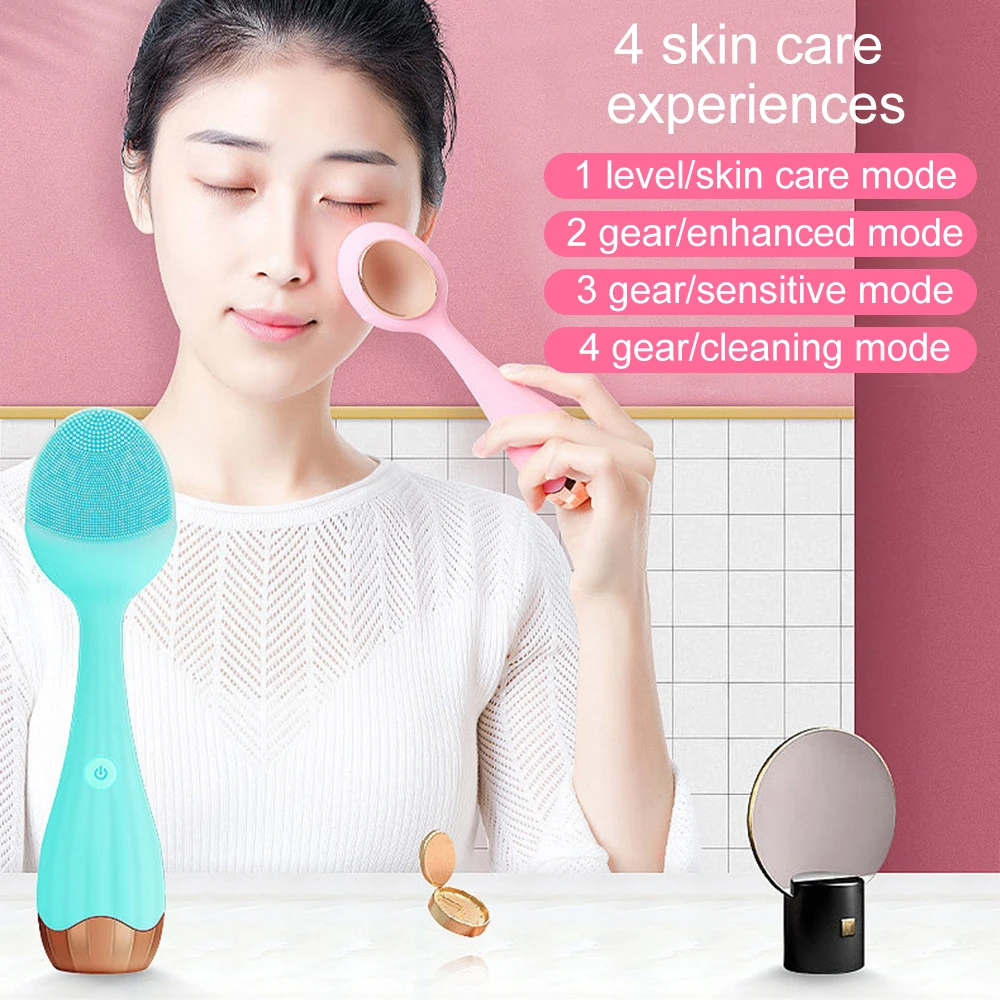 

Electric Facial Cleansing Brush Skin Pore Anti Aging Wrinkle Potable Silicone Cleanser For Removing Blackheads Home Use Devices