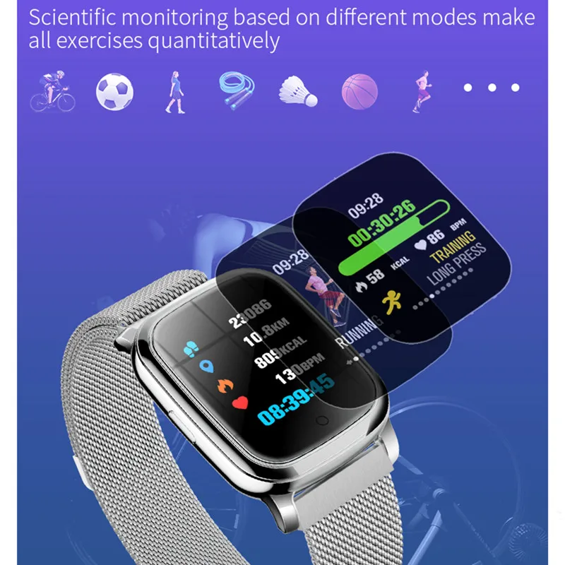 ONEVAN 1,3 дюймов Smartwatch пульсометр Монитор артериального давления погоды gps IP67 Фитнес браслет водонепроницаемый браслет
