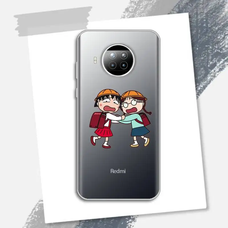 

Chibi Maruko funny lovely anime girl Phone Case Transparent for Xiaomi Redmi note 10 t 8 9 pro lite 11 luxury shell cover