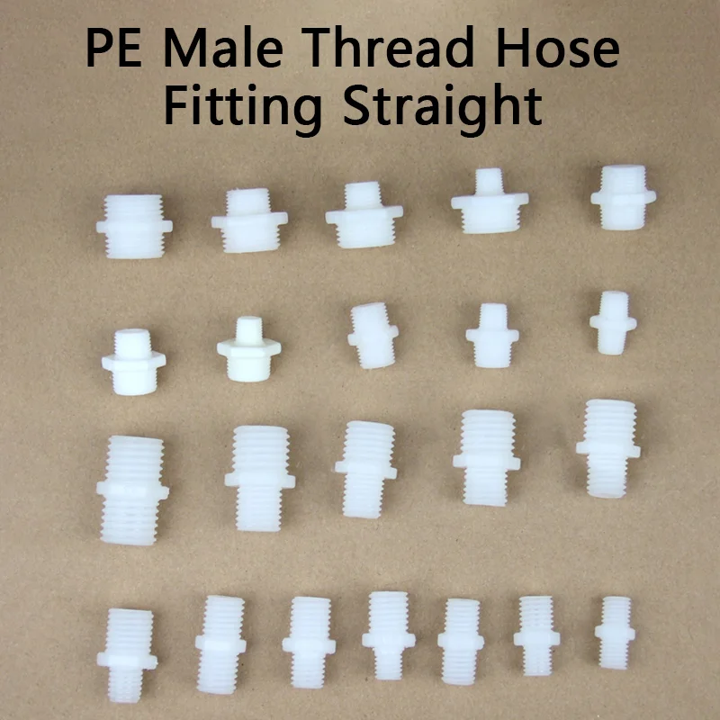 

PE Male Thread Hose Fitting Straight Reducing Connectors Male Thread Joint Change Coupler Adapter M10~ M20 1 Pcs