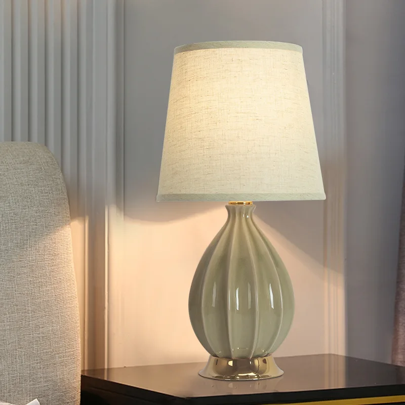 

Bedroom Bedside Ceramic Table Lamp Vintage Warm White Nordic Mushroom Table Lamps Night Lights Lampka Nocna Desk Decoration