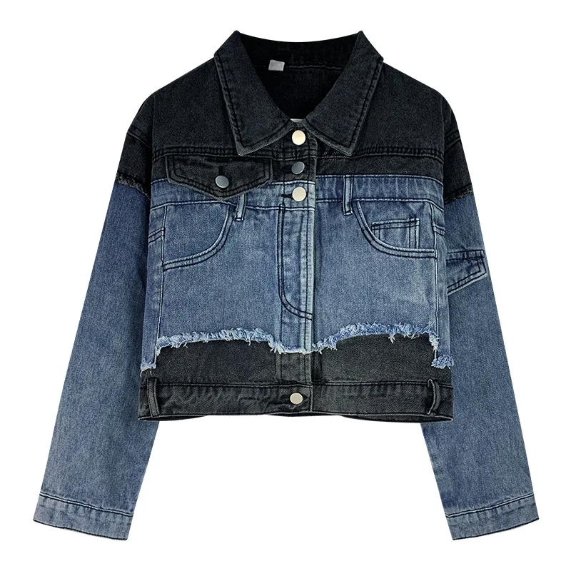 

Retro vintage 2021 Crop Denim Jackets Streetwear ladies Fashion Coats Wholesale